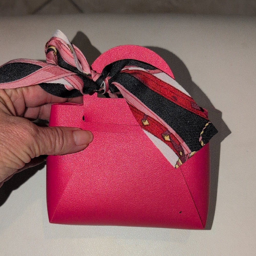 Vibrant Pink Mini Bag Charm with Scarf Detail